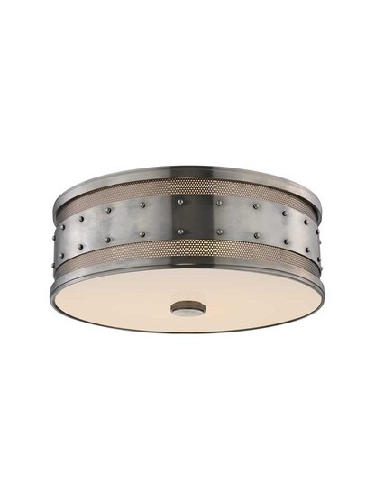 Gaines 3-Light Flush Mount in Historic Nickel.